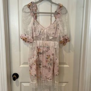 For Love and Lemons, floral and lace dress, size M